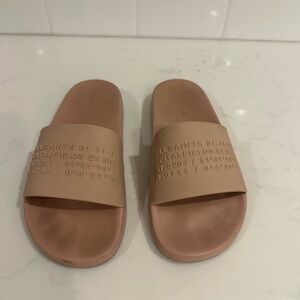 AllSaints Neutral Logo Renegade Slide Sandals